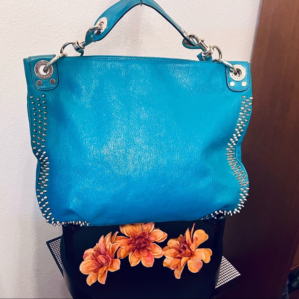 Rebecca Minkoff Mini Luscious Turquoise Leather Hobo Bag
